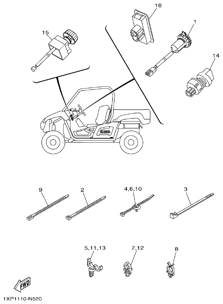 Yamaha VIKING1XP9_2014 ELECTRICAL 2 parts diagram